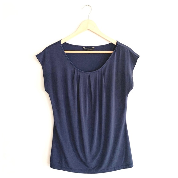 Banana Republic Tops - Banana Republic Navy Blue Shortsleeve Blouse